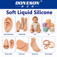 Caoutchouc de silicone liquide souple couleur chair humaine, bicomposant, à polymérisation au platine, pour la fabrication de poupées sexuelles et de dildos, faible dureté, sans fuite d'huile