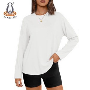 Camicia da <span class=keywords><strong>donna</strong></span> con Alxin in maglia aderente a costine elasticizzata Basic top a maniche lunghe <span class=keywords><strong>camicette</strong></span> traspiranti a strati semplici <span class=keywords><strong>Online</strong></span> - Product Image 4