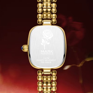 Mark Fairwhale 3060 Stainless Steel Golden Color Fashion Bead Link Strap Quartz <b>Watch</b> for Women Luxury Gift - Product Image 2