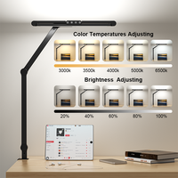 FDDL03 ordinateur à clipser noir Led lampe de bureau bras réglable luminosité pince lumineuse architecte lampe de bureau Dimmable pour le dessin