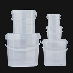 Seau carré transparent en <span class=keywords><strong>plastique</strong></span> personnalisé de petite taille, baril transparent, matériau PP de qualité alimentaire <span class=keywords><strong>avec</strong></span> <span class=keywords><strong>couvercle</strong></span> hermétique - Product Image 1
