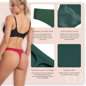 מותאם אישית לוגו חלקה תחתוני מצולעים לנשימה קרח משי Traceless חתיכה אחת מלוכד אין להראות חלקה נשים תחתוני תחתונים - Product Image 3