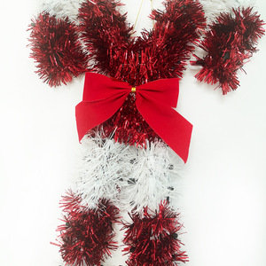 Ornement de Noël Qiankun 38x25cm, décoration murale en guirlande rouge, costume de Père Noël, pour Noël - Product Image 3