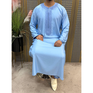 Handcrafted Luxury Moroccan Kaftan For <b>Men</b> With Matching Trousers Islamic <b>Thobe</b> Casual Ethnic Wear - Product Image 2