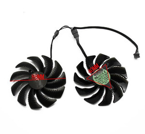พัดลมการ์ดจอ88มม. T129215SU PLD09210S12HH,พัดลมระบายความร้อนสำหรับ GIGABYTE GTX 1050 1060 1070 Ti GV-RX570 <span class=keywords><strong>580</strong></span> AORUS RX 470 480 <span class=keywords><strong>R9</strong></span> 380X - Product Image 4