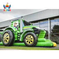 Parcours d'obstacles gonflable de 49 pieds de long pour tracteur agricole, tunnel gonflable pour véhicule agricole à gros pneus, idéal pour les fêtes, la location commerciale et les événements