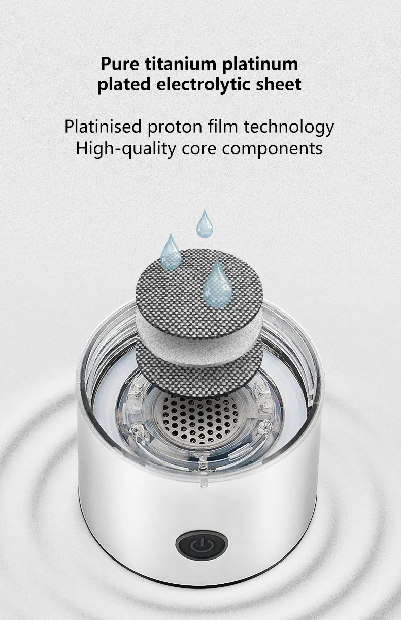 Portable Alkaline Hydrogen Water Bottle Generator Cup Car Hydrogen Generator For Water Treatment Appliances