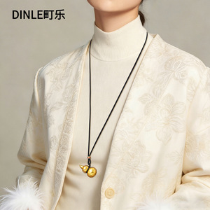 สร้อยคอจี้รูปน้ำเต้า Dinle Lucky Gourd ทำจากโลหะผสมสังกะสี สำหรับผู้หญิง ของขวัญ เครื่องประดับ - Product Image 3