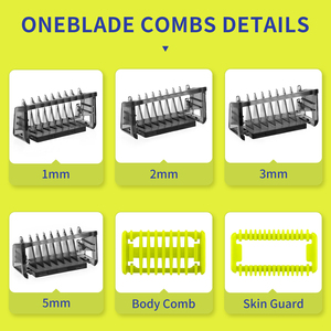 Kit de Repuesto de Peines Guía para Recortadora de Barba y Vello Facial One Blade QP2520 <span class=keywords><strong>QP2530</strong></span> QP2620 con Soporte - Product Image 2