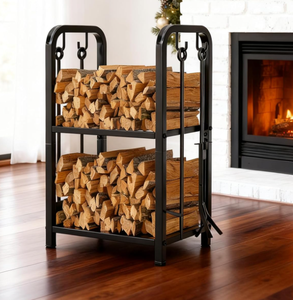Pinza per Legna a Tre Punte in Ferro, Stile Transizionale Ispirato al Bauhaus, di Qualità Professionale per Interior Designer, Robusta con Schermo da 32 Pollici - Product Image 4