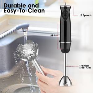 Mixeur plongeant électrique 3-en-1 600W pour la maison avec lames en acier inoxydable et fouet, nettoyage rapide et facile, récipient en ABS - Product Image 6
