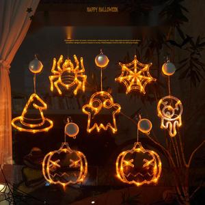 DAMAI Halloween Theme Party Hanging LED Light Decoration for Kids Home Party Supplies Pumpkin Spider String Lights - Product Image 1