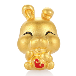 Wholesale Rabbit shape High-end luxury <b>beaded</b> Cute <b>bracelet</b> accessories <b>beaded</b> 24K Solid Gold <b>beaded</b> - Product Image 1