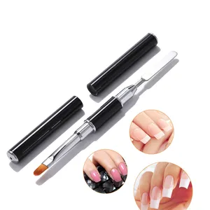 Multifunctional nail pen double-ended dual-use light therapy pen steel push take glue embossing stick nail brush for nail art