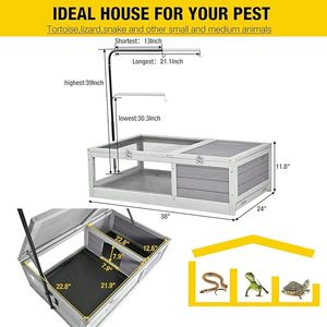 Tortue Habitat Tortue Enclos En Bois Tortue Maison <span class=keywords><strong>Reptile</strong></span> Cage pour Petits Animaux - Product Image 3