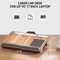 Combohome Multi-fonctionnel Portable Lap Desk Support pour ordinateur portable Support pour ordinateur portable en bois pour tablette Portable Bambou Pliable