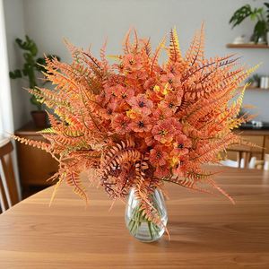 Ramo Artificial de otoño, planta de plástico de eucalipto, hoja persa, arreglo floral violeta, cesta, decoración de larga duración - Product Image 2