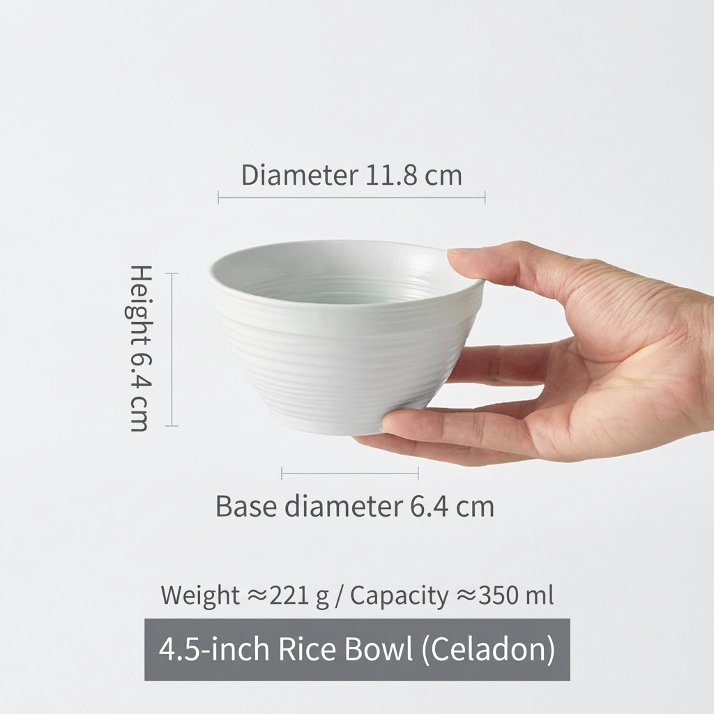 Tazón de 4.5 pulgadas - Ru Yao Qing Blanco