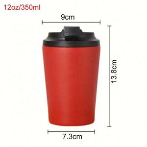 Tasses à café isothermes réutilisables personnalisées de 12 oz, à double paroi et isolées sous vide, avec couvercles anti-fuite à clapet, vente en gros - Product Image 4