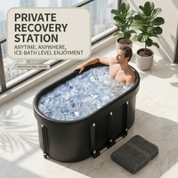 Bain de glace pliable en PVC de 129 gallons, grande baignoire portable pour usage domestique et extérieur, 1 personne