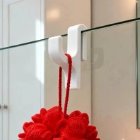 Gancho para vidrio de ducha sin taladro, colgador de toallas y esponjas para baño, gancho de almacenamiento para mampara de ducha, accesorios de baño