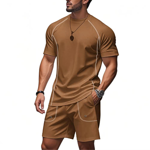 Conjunto Deportivo de Verano de 2 Piezas para Hombre, de Secado Rápido, Alta Elasticidad, Camiseta de Manga Corta y Pantalones Cortos para Entrenamiento, Precio de Fábrica - Product Image 3