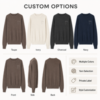 Pull en tricot côtelé taupe personnalisé pour femmes, col rond, manches longues