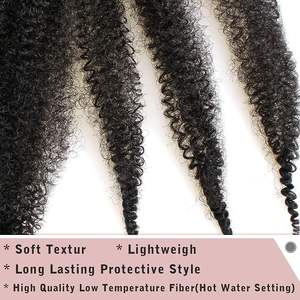 <span class=keywords><strong>Xtrend</strong></span> 3 paquets de 8 pouces de cheveux afro twist souples et élastiques, pré-séparés, faux locs, extensions de cheveux naturels noirs Marley - Product Image 3
