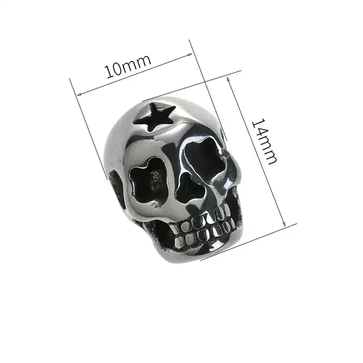 skull beads stainless steel metal charms