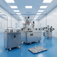Machine de remplissage et de sertissage automatique de poudre de peptides 100 mg pour flacons en verre, bouteilles de boissons et gels, avec système de capsulage haute précision