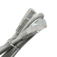 Kabel Jaringan LAN Ethernet Cat5e RJ45 UTP PVC Jacket Abu-abu Panjang Sesuai Pesanan