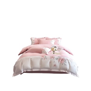 [] Pure Cotton Embroidered Four-piece <b>Bedding</b> Set 100-count Princess Style Wedding <b>Bedding</b> - Product Image 5