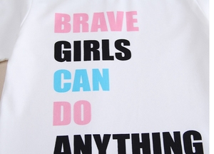Ensemble 2 pièces pour bébés filles : T-shirt graphique à slogan et short tie-dye, col rond, été - Product Image 6