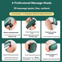Masseur corporel portatif sans fil, 6 têtes de massage, rechargeable, vibration profonde des tissus musculaires, appareil de relaxation