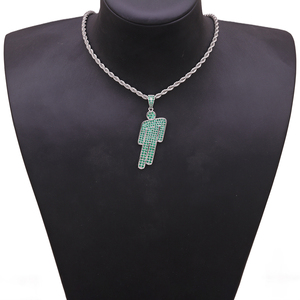 Divertido Collar con Colgante de <span class=keywords><strong>Villano</strong></span> de Cabeza Torcida, con Pedrería de Zirconia Colorida, Estilo Hip Hop, Azul, Rojo, Negro, Diseño de Personaje de Dibujos Animados de Billie Eilish - Product Image 5