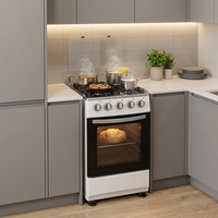 Cuisinière à gaz en acier inoxydable autoportante multifonction avec four pour la maison, la cuisine et l'appartement