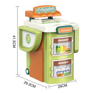 2 en 1, 58 Uds., casita de juegos para niños, pequeño vendedor, juego de juguetes de supermercado en casa, juego de compras de vendedor, juguetes para niños pequeños - Product Image 5
