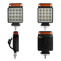 Nueva Lámpara de Trabajo LED de 12V y 4 Pulgadas con Certificación E-mark ECE, Luz de Advertencia Intermitente Ámbar, Resistente al Agua IP67, Ajuste Universal para Excavadora