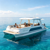 Bateau ponton en aluminium à double pont de 30 pieds, yacht de luxe pour fêtes, canapé, cuisine, KTV, remorque en option
