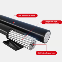 Câble d'alimentation aérien ABC basse tension en aluminium avec gaine XLPE de haute qualité pour usage industriel