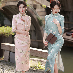 Vestidos Cortos Formales de Poliéster para Mujer, Estilo Cheongsam, Tallas Grandes, Estilo Vintage, Qipao Mejorado - Product Image 2