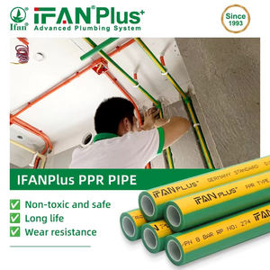 ท่อพลาสติกคุณภาพสูง IFAN PN16 สำหรับน้ำเย็น ขนาด 20-160 มม. ท่อน้ำ PPR สีเขียว ท่อ PPR แท้ - Product Image 2