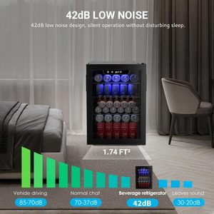 Whosale EUHOMY 100 Can içecek buzdolabı soğutucu-mini buzdolabı cam kapi bira içecekleri şaraplar için bağlantısız içecek buzdolabı - Product Image 4