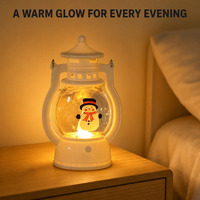 Lanterne de Noël Veilleuse Lumineuse Motif Père Noël Bonhomme de Neige Arbre Lampe Chaude pour Chambre d'Enfant Décoration de Fête OEM