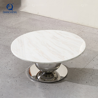 Ensemble De Table Centrale De Luxe Salon De Mode Design Villa Créative En Acier Inoxydable Pierre Frittée Thé Table Basse Mesa De Centro