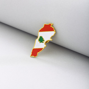 Collier HY plaqué or 18 carats, broche drapeau national <span class=keywords><strong>du</strong></span> <span class=keywords><strong>Liban</strong></span>, broches pour chapeau, écharpe, sac, vêtements, broches carte <span class=keywords><strong>du</strong></span> <span class=keywords><strong>Liban</strong></span>, boucles d'oreilles - Product Image 5