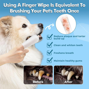 Cães e gatos vegetais Limpeza de dentes Dental Dedo Wipe Private Label - Product Image 2