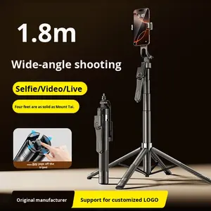 1,8 <span class=keywords><strong>M</strong></span> Vierbeiniger Mehrachsen-Stativ mit Drahtloser Steuerung und 1/4 Adapter für Kamera, Aluminium-Selfie-Stick-Stativ für Mobiltelefone - Product Image 5