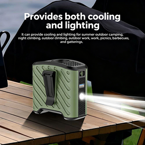 Ventilateur portable d'extérieur <span class=keywords><strong>3</strong></span> en 1, ventilateur de refroidissement portable, batterie externe, lumière LED, ventilateur rechargeable pour le camping, la pêche, les voyages d'été - Product Image 4