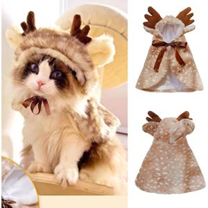 Disfraz de Reno Navideño para Cachorro, Capa de Piel Sintética para Perro Pequeño con Astas, Ropa Decorativa para Mascotas para Navidad - Product Image 2
